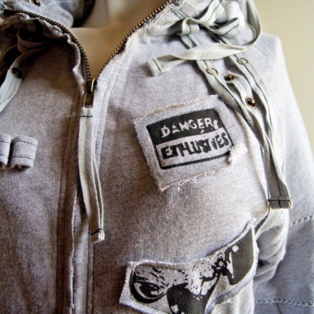 Daytrip Zip Up Hoodie Gray 100% Cotton SM - Picture 7 of 8